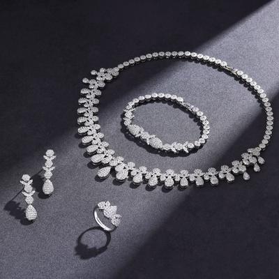 Fashion Classic Micro-Set Diamond Zircon Jewelry Set Bridal Wedding Photography Popular Accessories Women