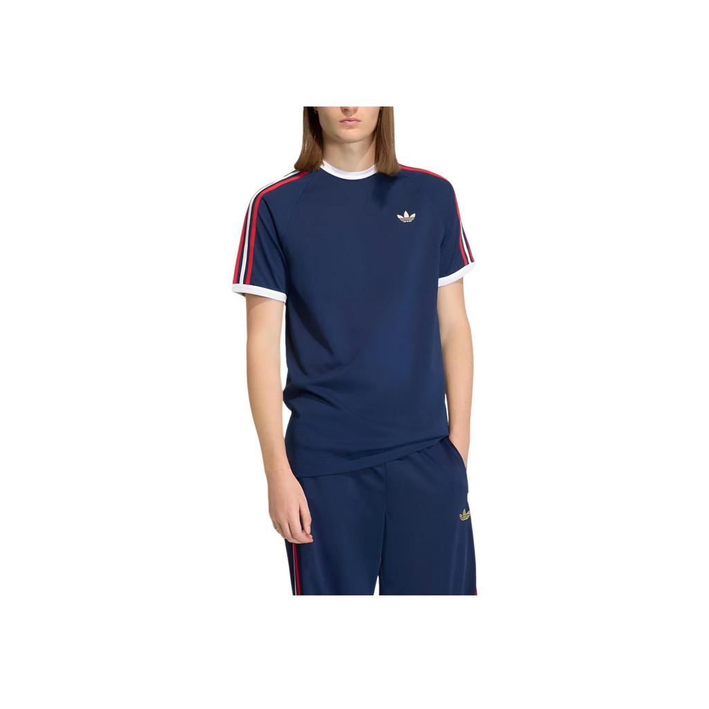 adidas Originals 3-Stripes Tee Night Indigo/Better Scarlet/White Men Tops Blue Night-Indigo Better-Scarlet KC8636