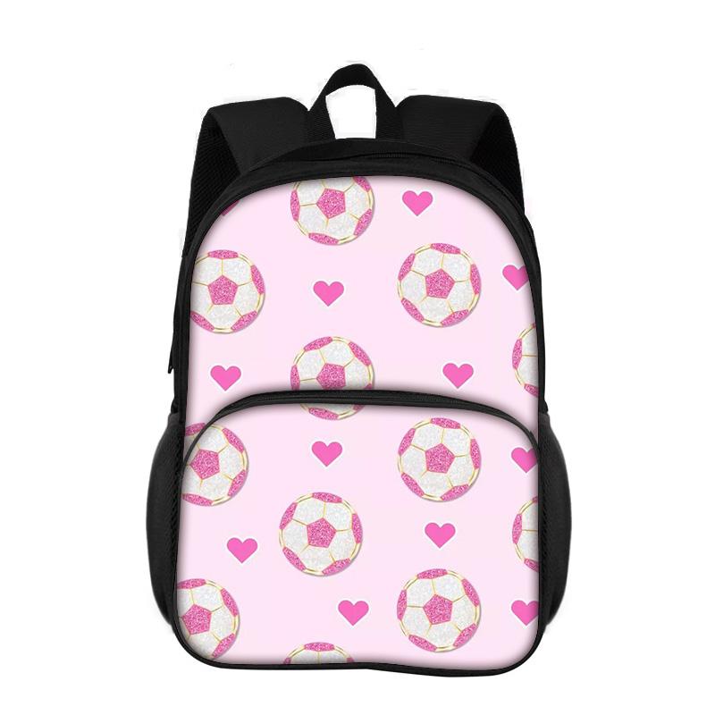 Soccer round front bag backpack, new sports style youth football print best partner for male and female students going to school