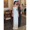 Women's Autumn New Polka Dot French Long Dress with Suspender Sleeveless Hip Wrap Slim Dress Women