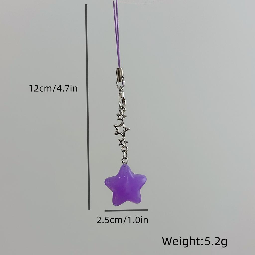 8 Colors Five-Pointed Star Crystal Beads Tassels Charm Keyring Pendant Tags for DIY Keychain Necklace Jewelry Making