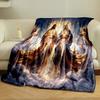 Sacred Heart Jesus Mary Angel Blanket  Printed Blanket for Living Room Bed Couch lunch break Soft Cozy Blanket for Friend's festival Gift