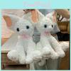 Schattige pluche Devon Rex kat van 40 cm, zachte witte kat, knuffelcadeau voor kinderen