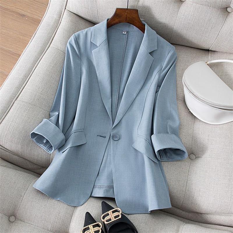 Spring Summer Temperament Versatile Large Size Women's Small Blazer Coat Loose Elegant FemaleThin Blazer Jacket 5XL