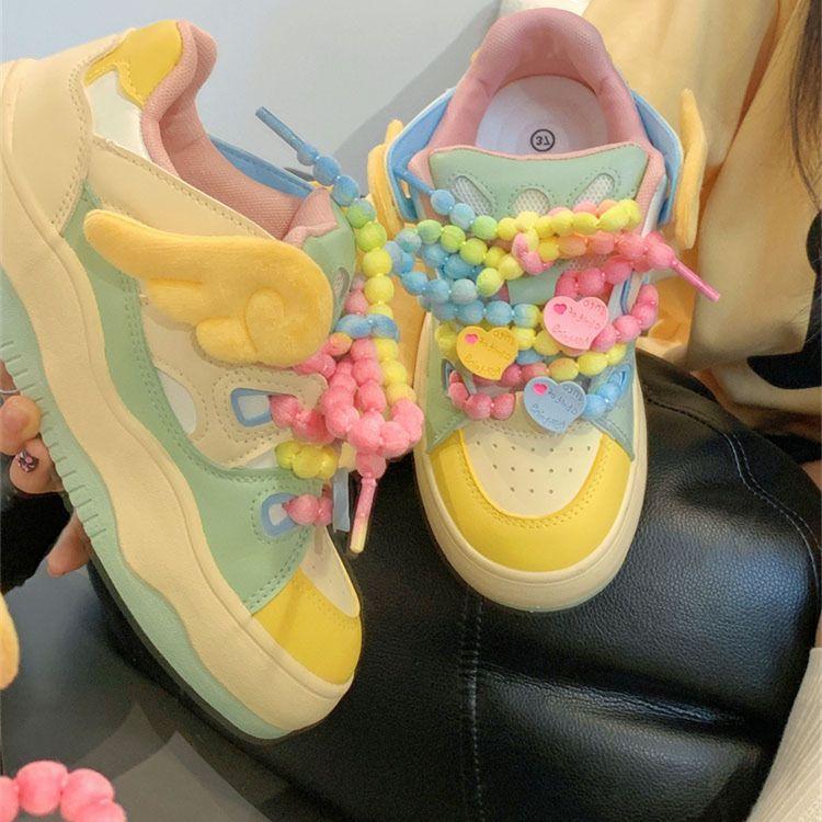 Buty damskie na wiosnę i jesień, w kolorach Maillard, proste, codzienne, damskie, damskie sneakersy na platformie