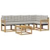 Outdoor Sofa Set with Cushions 6 Pcs White and Light Grey