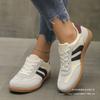 Large Size Women's Casual Shoes 2025 New Shoes Color Matching Retro Ins Sports Board Shoes German Training White Shoes Women