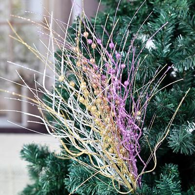 Simulated Christmas Gold Powder Asparagus Plastic Floral Imitation Symphony Branches Christmas Decoration Home Decoration