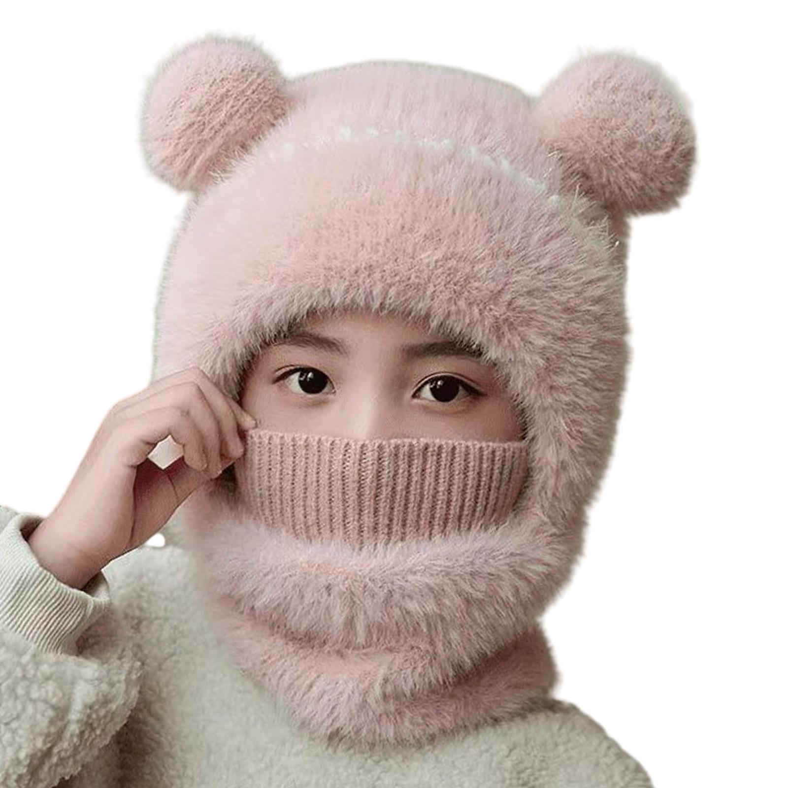 

Детская ветрозащитная шапка-шарф с защитой лица, уютная шапочка с помпоном для маленьких мальчиков и девочек, незаменимая вещь для зимнего отдыха бежевый