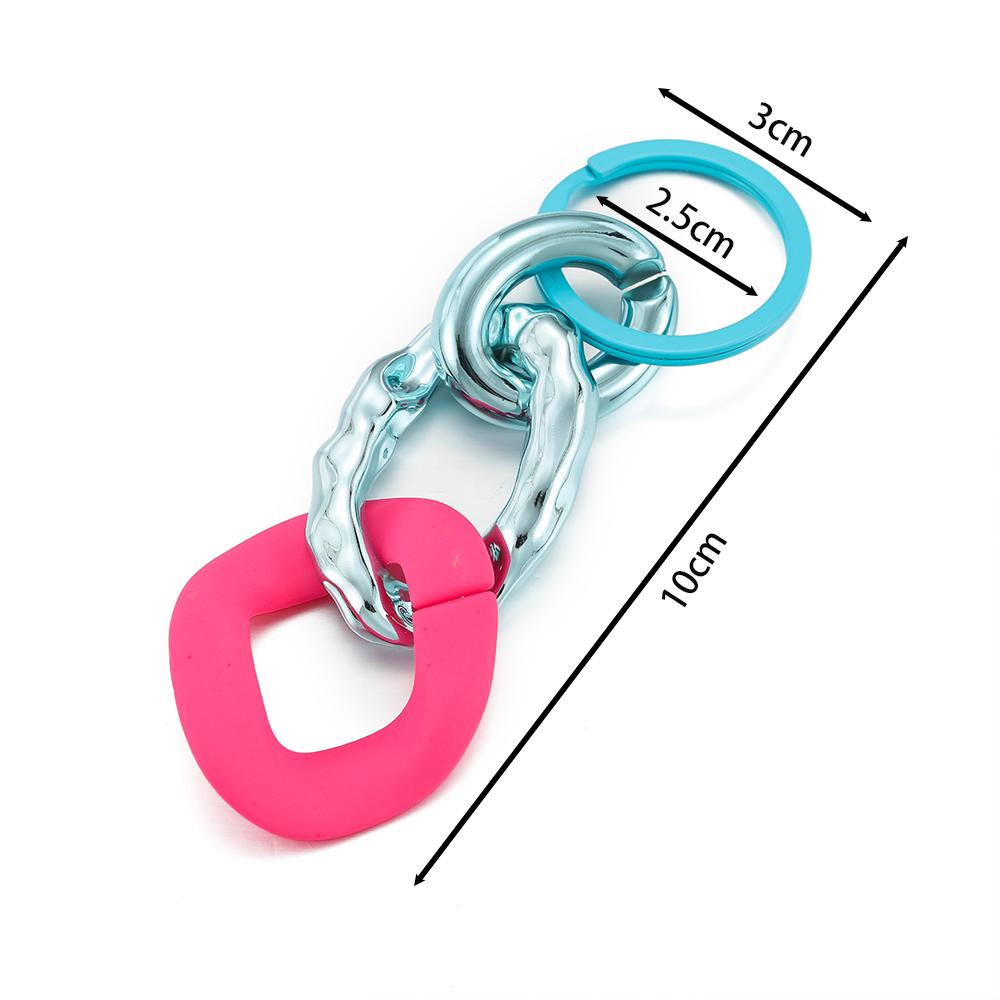 1pc Colorful Acrylic Links Chain Keychain Handmade Car Key Ring for Women Men Handbag Accessories DIY Friendship Gifts