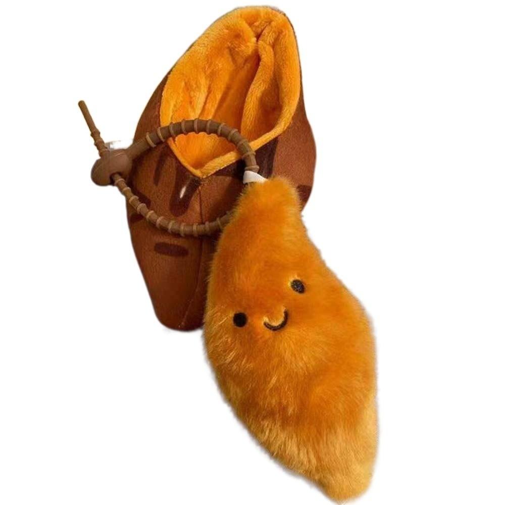 Soft Roasted Sweet Potato Pendant PP Cotton Plush Doll Key Ring Creative Sweet Potato Keychain Men