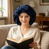 Sleeping Satin Bonnet with Elastic Tie Band Adjustable Large Silk Hair Bonnet Wrap Solid Color Women Braids Long Curly Hair Night Sleep Cap