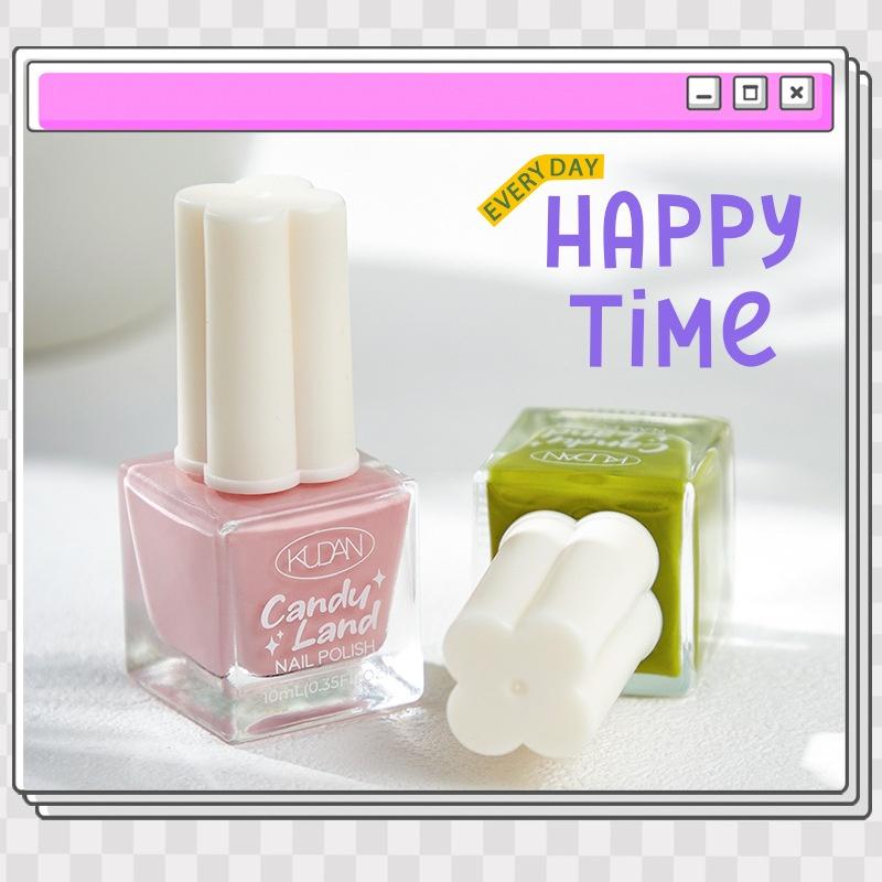 Ny Kudan Kudan neglelakk, bakefri, hurtigtørkende, rivende, lett duft 10 ml vannbasert neglelakk