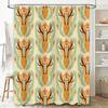 Floral Deer Shower Curtain Nature Forest Woodland Bathroom Decor Set Waterproof Vintage Rustic Home Decor Farmhouse Style