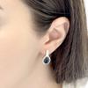 Silver Earrings with Natural Sapphire 4.927ct, Cubic Zirconia (2162780)