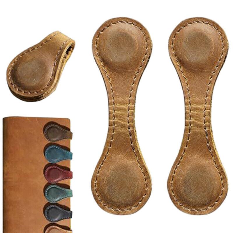 Magnetic Leather Bookmark Hand-Made Bookmark Creative Book Holder Memo Mark Wi