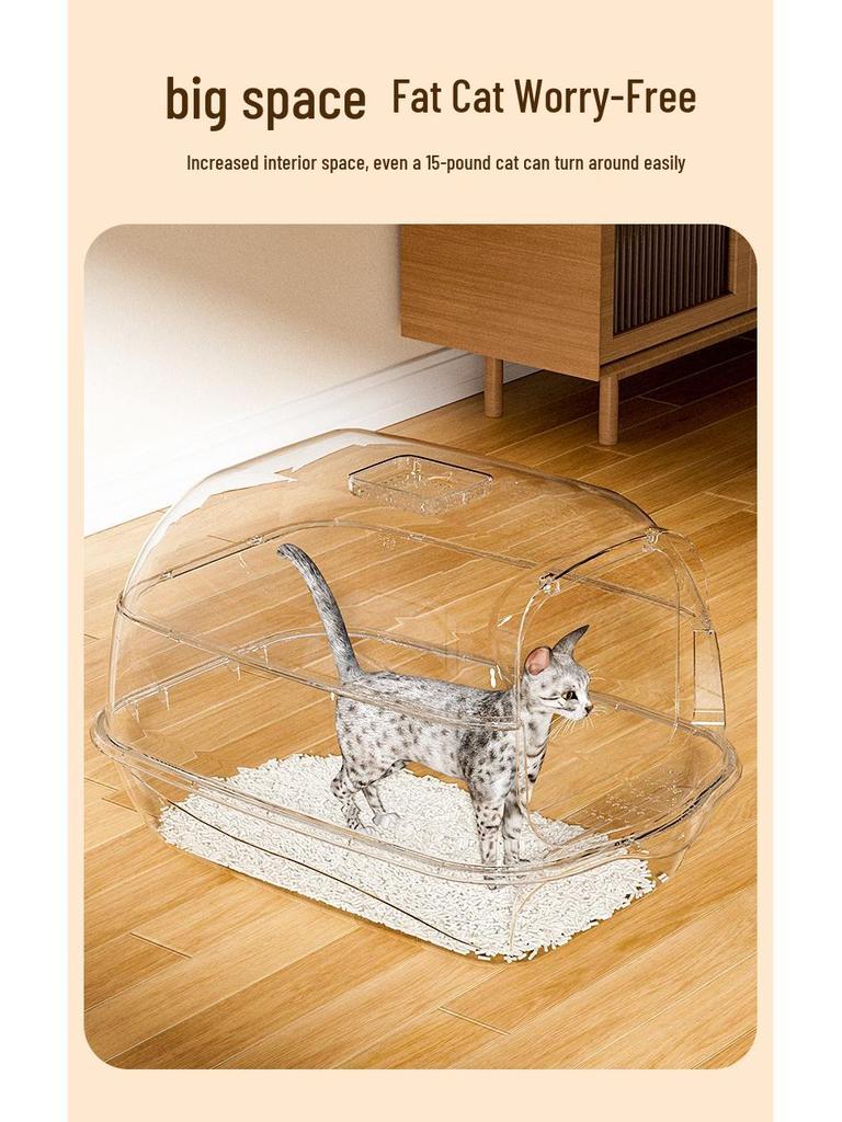 Caja de Arena para Gatos Extra Grande a Prueba de Olores Cerrada con Bandeja Anti-Salpicaduras Removible