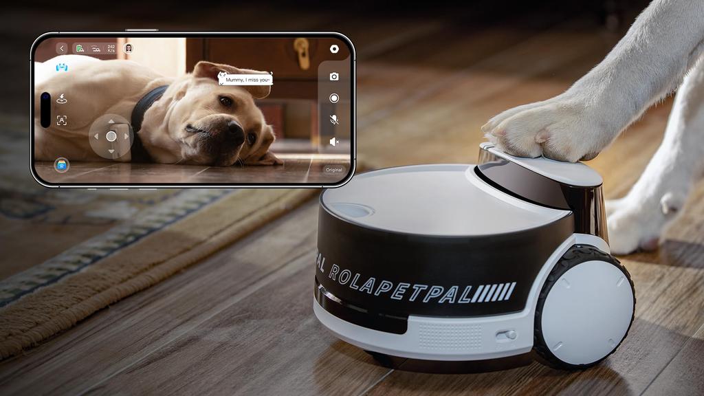 ROLA PetPal Pet Camera Evo Movable Robot Pet Camera Compatible with Compatible with Smartphones Voice Call Recording Night Vision Shooting Night