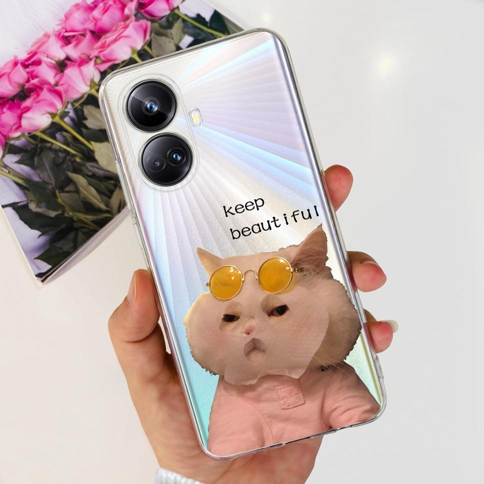 For Realme 10 Pro+ 6.7" RMX3687 Case Cute Cartoon Astronaut Cat Soft Silicon TPU Cover For Realme 10 Pro Plus Bumper Phone Case