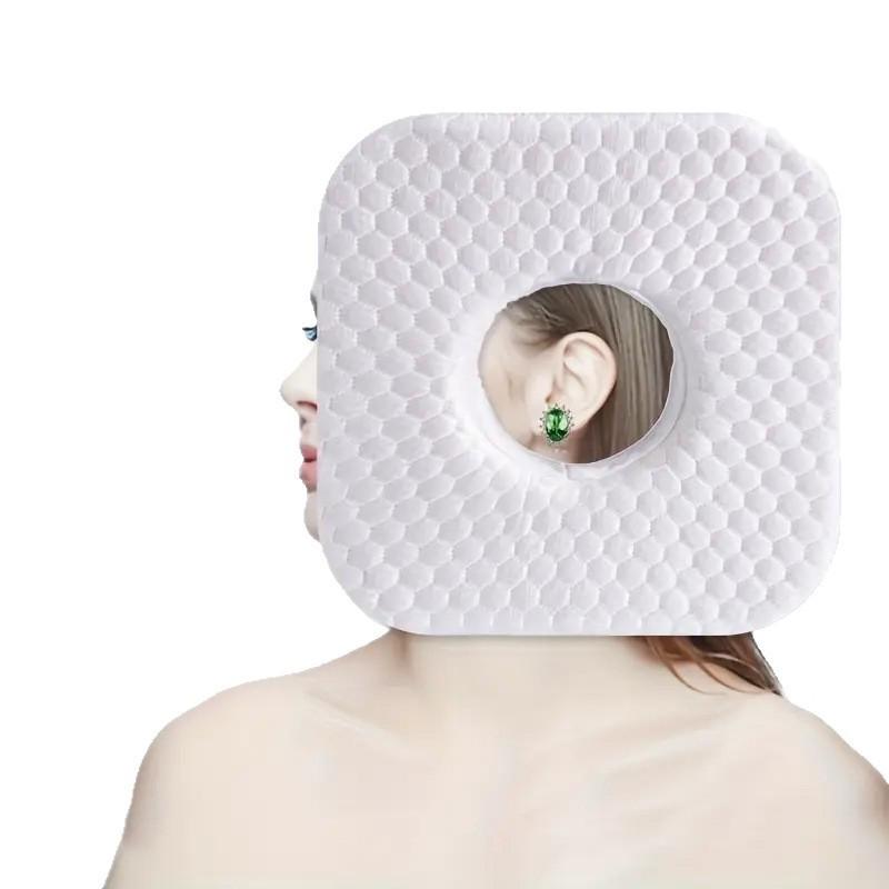 

Ear Relief Memory Foam Side Sleeping Pillow for Piercing Recovery 23x23x5 cm белый