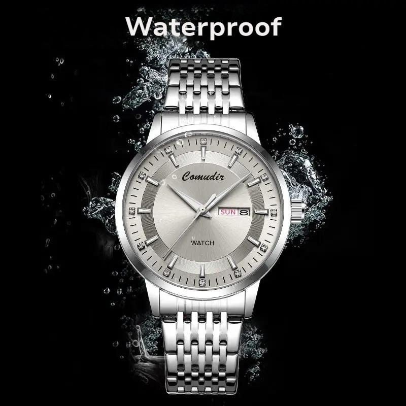 Fully Automatic Non Mechanical Men's Watch Hollowed Out Waterproof Luminous Dual Calendar Wristwatch
