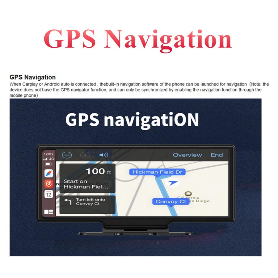 Support Wireless Carplay Android Auto Bluetooth WiFi DVR Recording 10.26" Player
