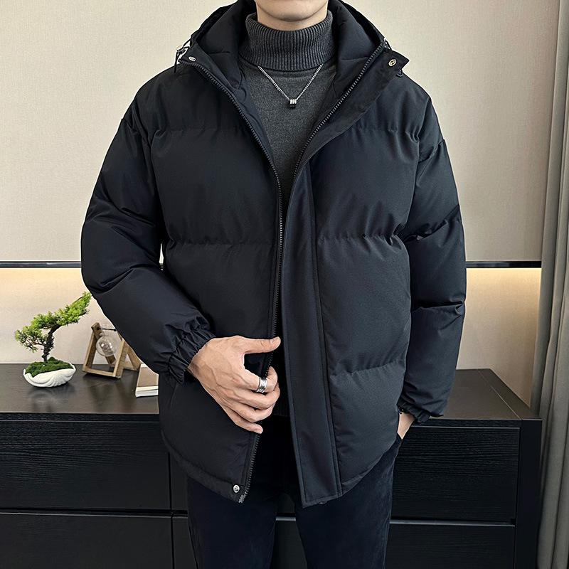 

Мужская новая зимняя утолщенная и теплая стеганая одежда с капюшоном, одежда-хлеб, модный бренд, американский японский стиль, свободная стеганая куртка 4XL чёрный