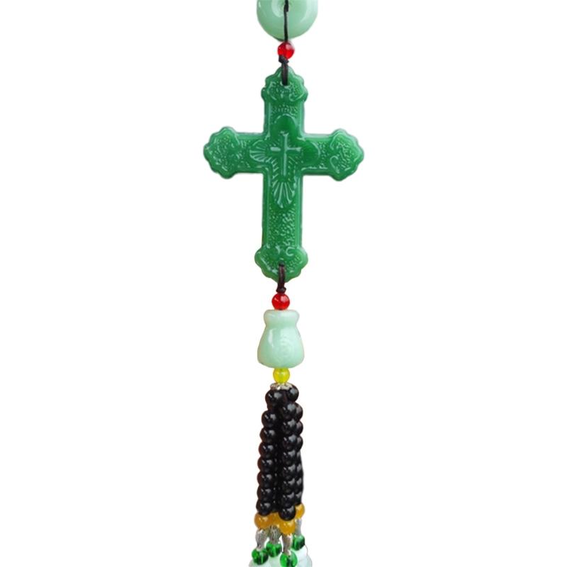 Crystal Cross Pendant Decorative Charm Ornament Crafts Household Decoration for Indoor Outdoor Traveling Car Decoration