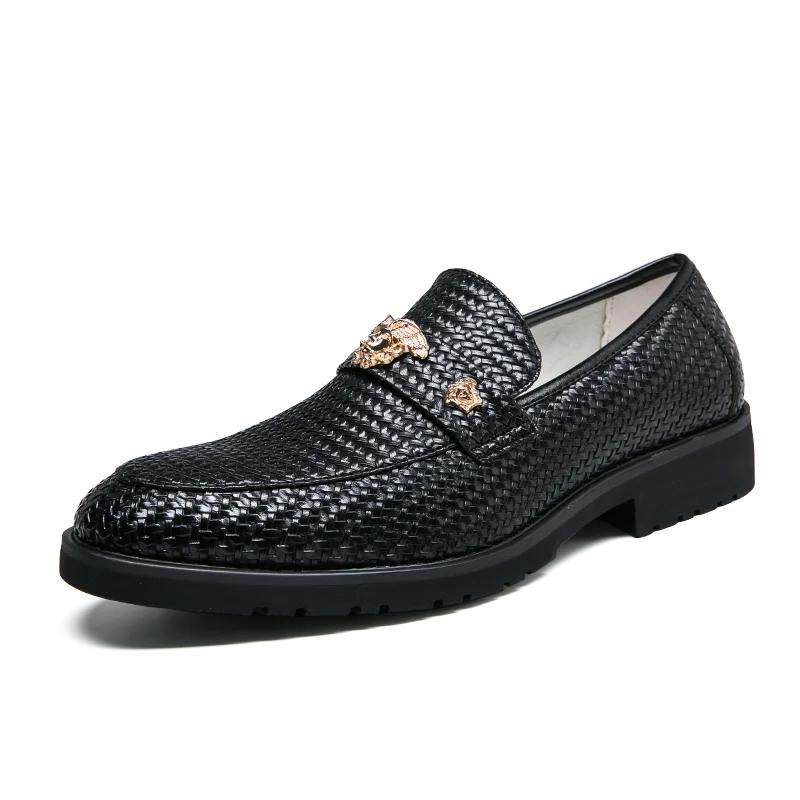 Schwarze Herrenschuhe Herren Loafer Leder Designer Spitzschuhe Brogues Business Herrenmode Markenschuhe für Herren