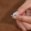 Heart-Style Diamond Ring: Women's Pure S925 Silver, 1-Carat Simulated Pave Setting, Perfect for Weddings
