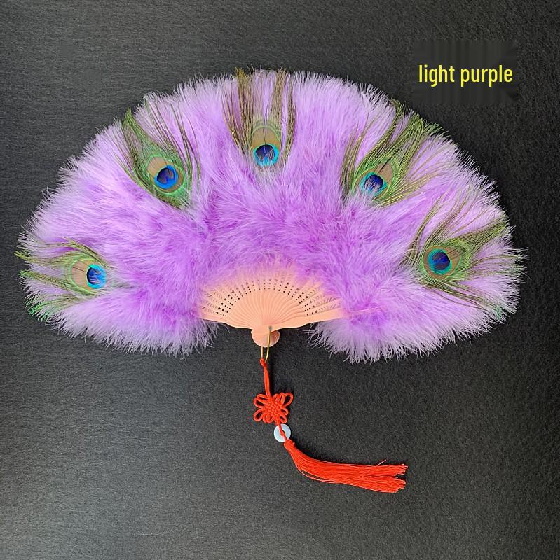 Peacock Feather Fan: Live Stream Cheongsam Fashion Show Accessory