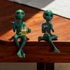 RESIN Alien UFO Garden Gnome Statue Outdoor Decor Miniature Figurine