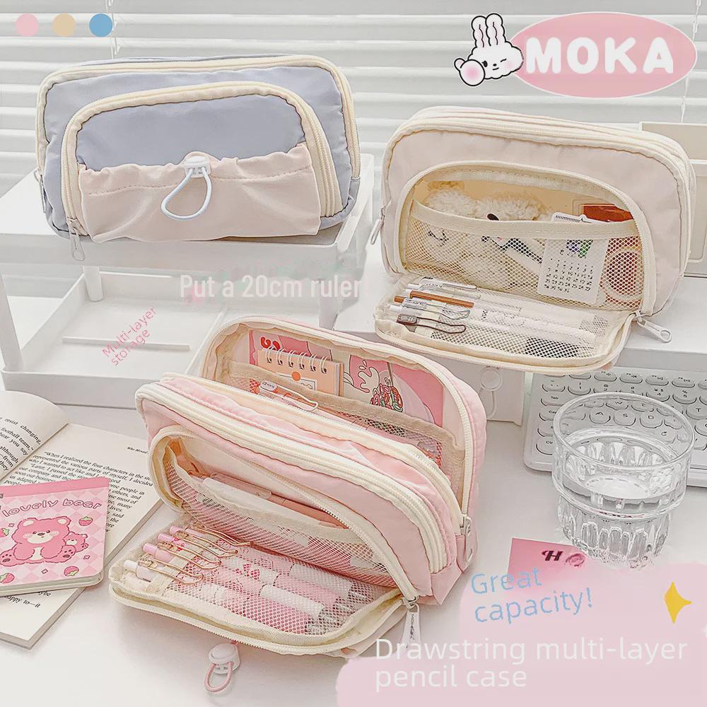 Stylish Multi-Layer Pencil Case for Girls & Teens: Spacious, Trendy Stationery Organizer