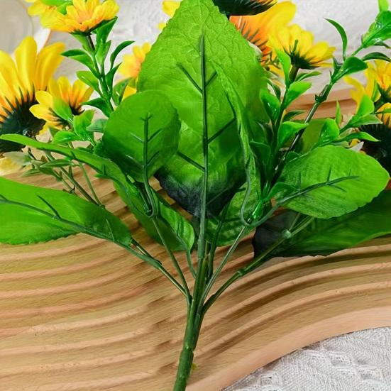 Artificial Sunflower 13 Head Realistic Fake Silk Flower Home Office Wedding Party Table Centerpiece Indoor Outdoor Faux Bloom Decoration