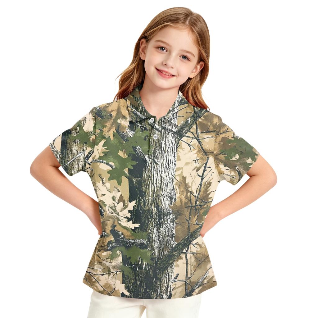 Girls' Polka Dot Print School Uniform Casual T-Shirt Top