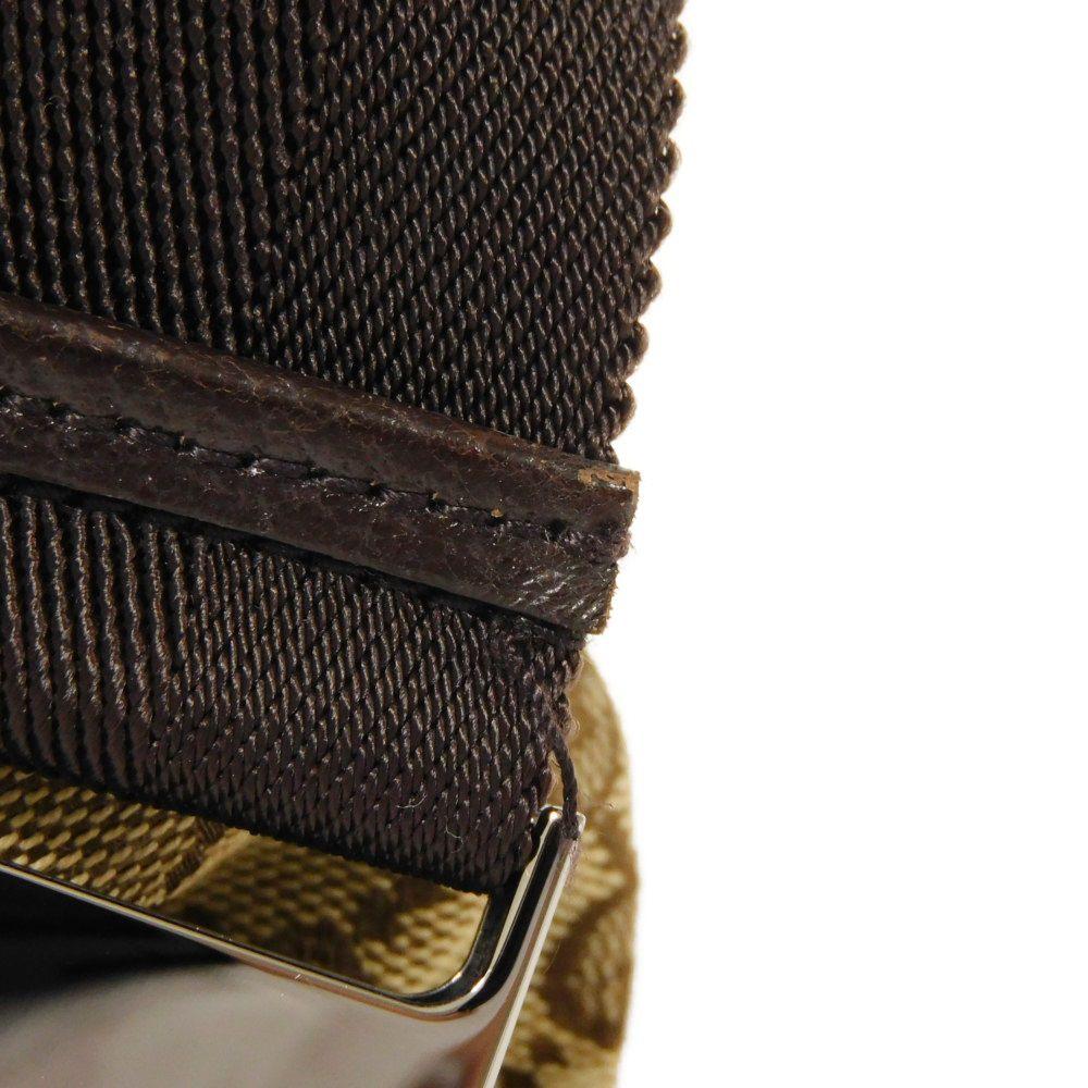 Used 9539 GG Canvas Waist Bag 28566 7929 Calfskin Brown Waist Pouch Shoulder Bag with Embossed Logo Beige Men's from