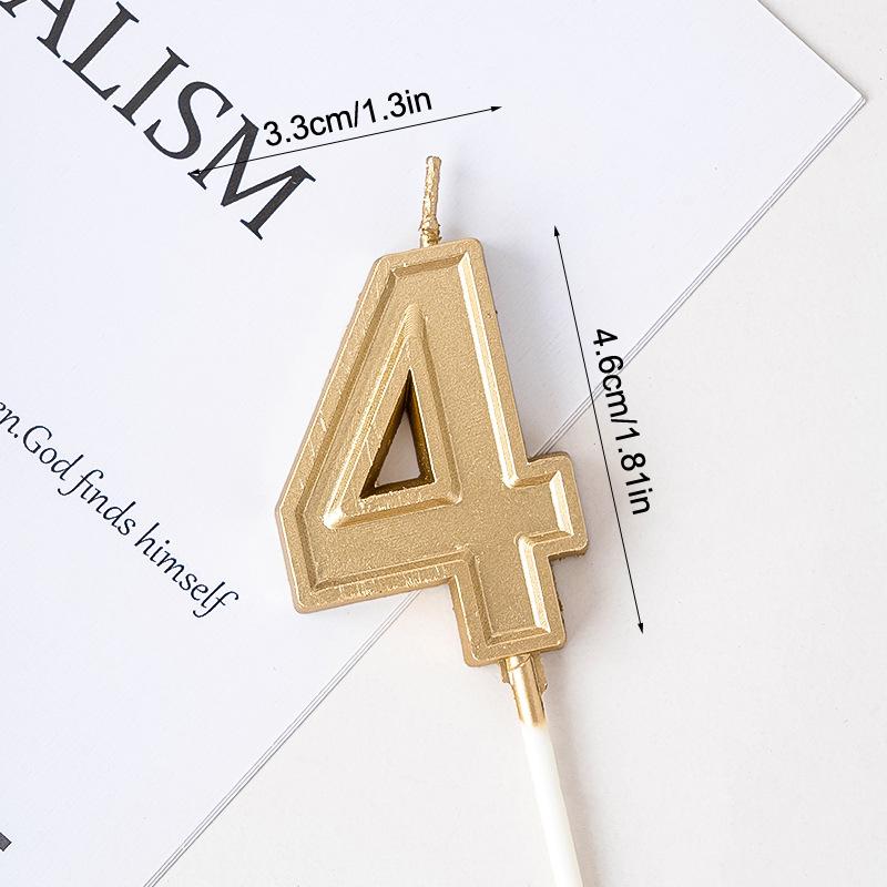 Golden Birthday Candles 0-9 Digital Cake Topper Number Wedding Cakes Dessert Decor Party Supplies Accessories