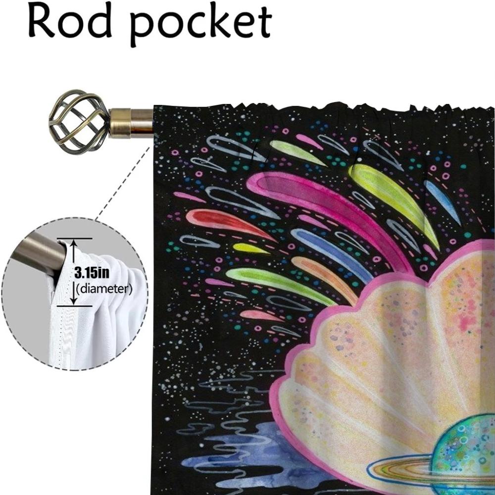 Sun Sea Halloween Decoration Kitchen Curtains Living Room Curtain Partition Tulle Bedroom Home Interior Polyester Ideal For Area