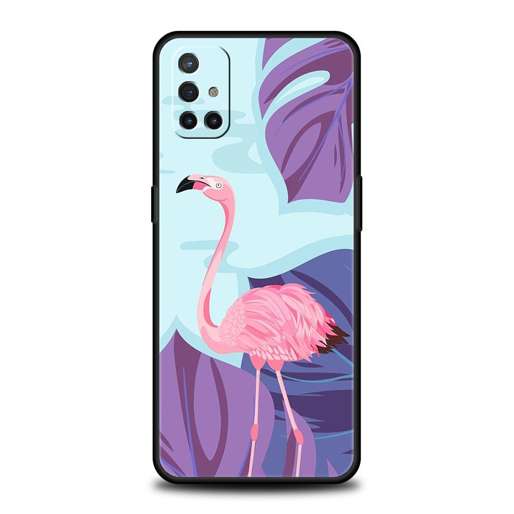 Lovely Pink Flamingos Leaf Phone Case For OnePlus 12 11 10 9 8 7 7T Pro 12R 10R 9RT 9R 8T Nord N100 N200 N10 2T CE 2 5G Cover