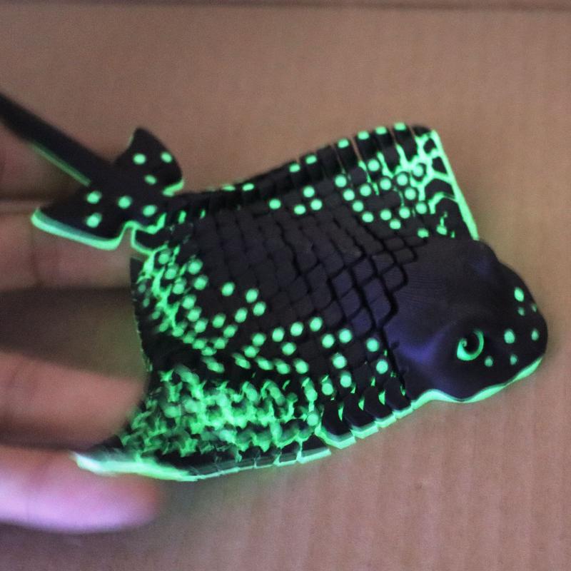 1Pcs Aquatic Animal Bionic Desktop Relief Decoration 3D Printed Luminous Manta Ray Stingray Toy Flexible Sea Creature Gift