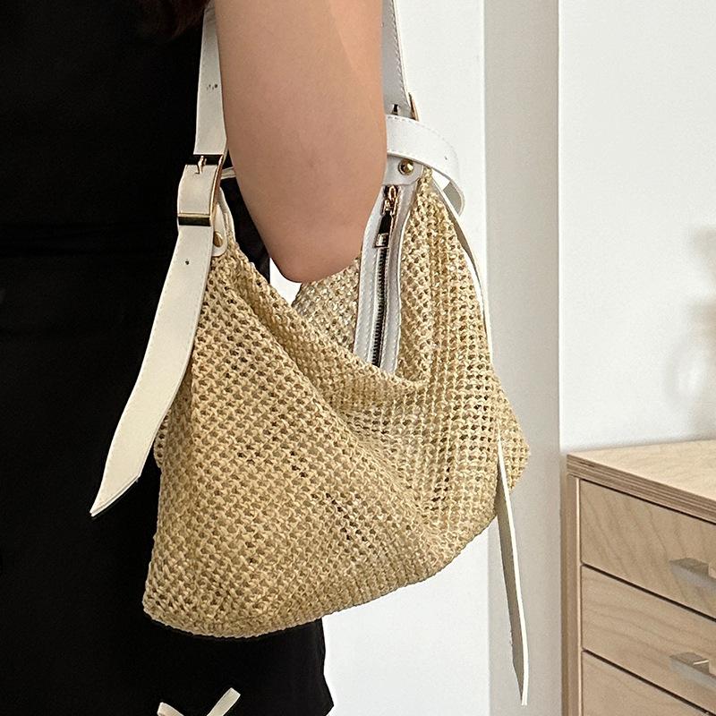 Large Capacity Woven Bag for Women Summer Fashion Crossbody Bag for Women Ins College Students Commuting Toy Bag
