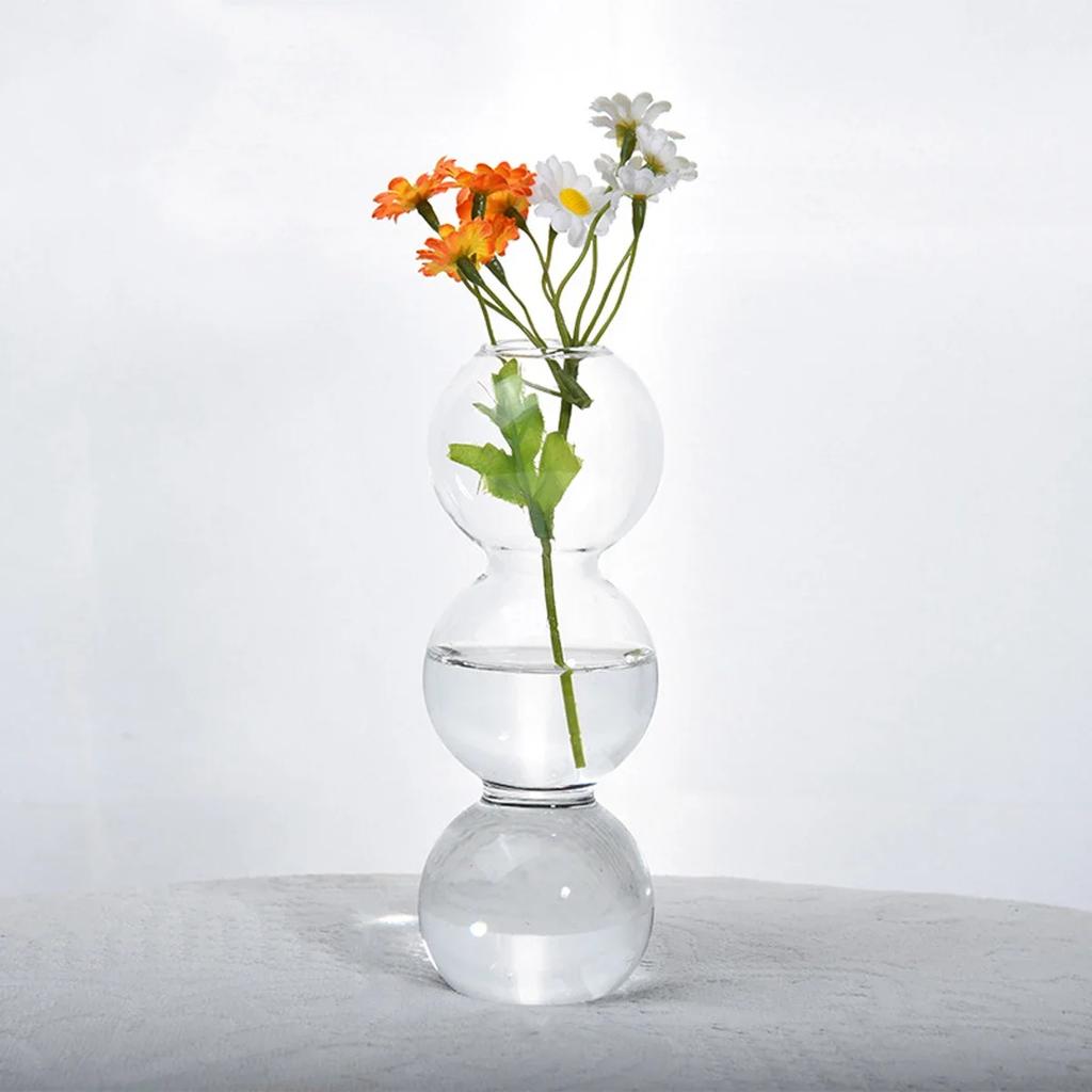 1pc, Creative Glass Bubble Vase Art Color Transparent Cute Style Decoration Bed Flower Arrangement Decorative Crafts