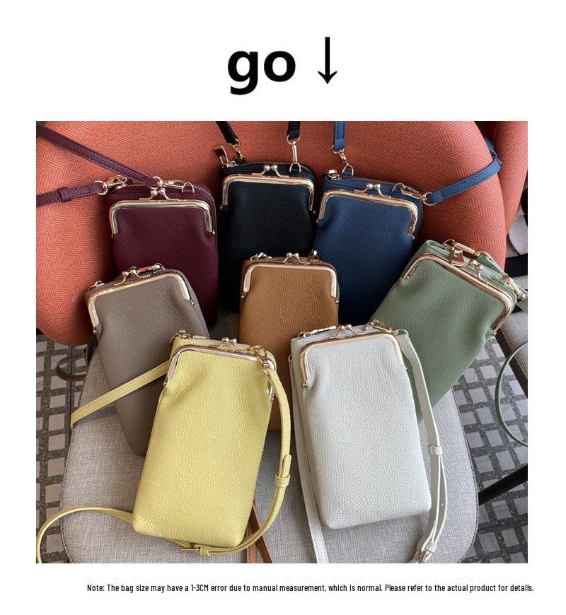 2025 Versatile Stylish Cowhide Crossbody Phone Bag – Fashionable Work Essential