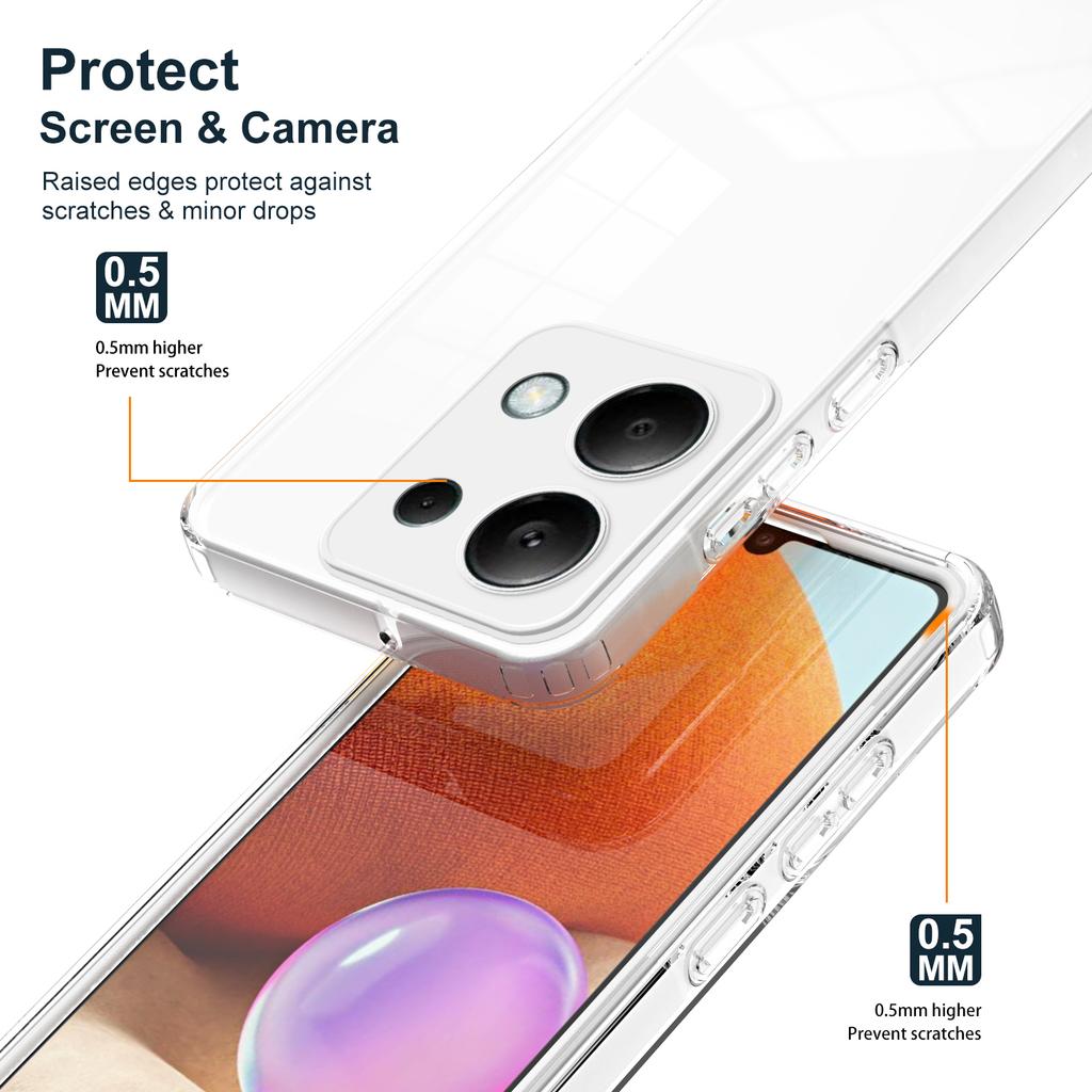 For Xiaomi Redmi Note 13 Pro 4G/Poco M6 Pro 4G Case Clear TPU+PC Shockproof Phone Shell