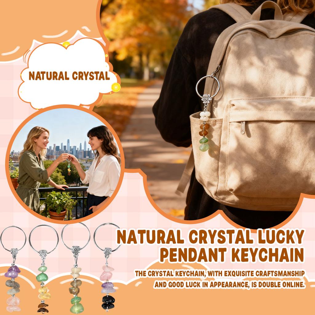 Natural Crystal Charm Keychain