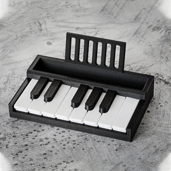 Business Card Holder 3D Printed Piano Key Design Holder for Cards And Receipts Creative Music-Themed Office Desk Organizer Novelty Office Gift for