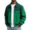 Men's Solid Color Pocket Zipper Jacket Men's Sports Large Size Casual Jacket