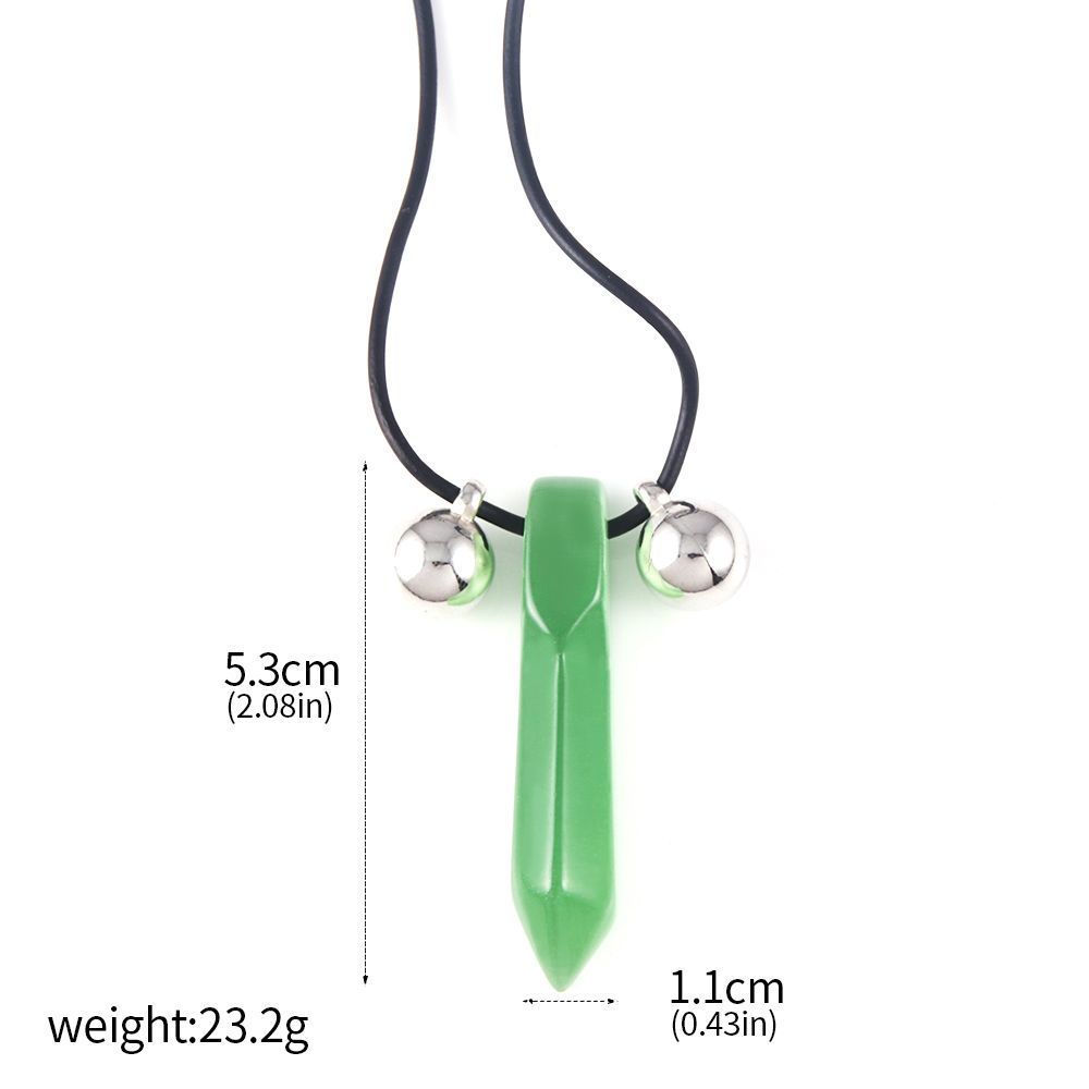 Anime Ninja Necklace Cosplay Props Tsunade Gemstone Natural Jade Pendant Talisman Necklace For Women Men Jewelry Charm Gifts