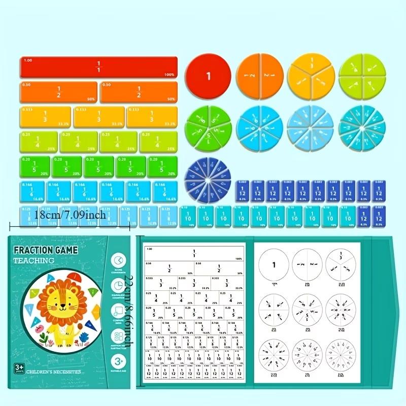 Magnetic Fraction Circle for-Hands-Numerator &Denominator Learning Board with Magnetic Fractions, Addition&Subtraction Drills
