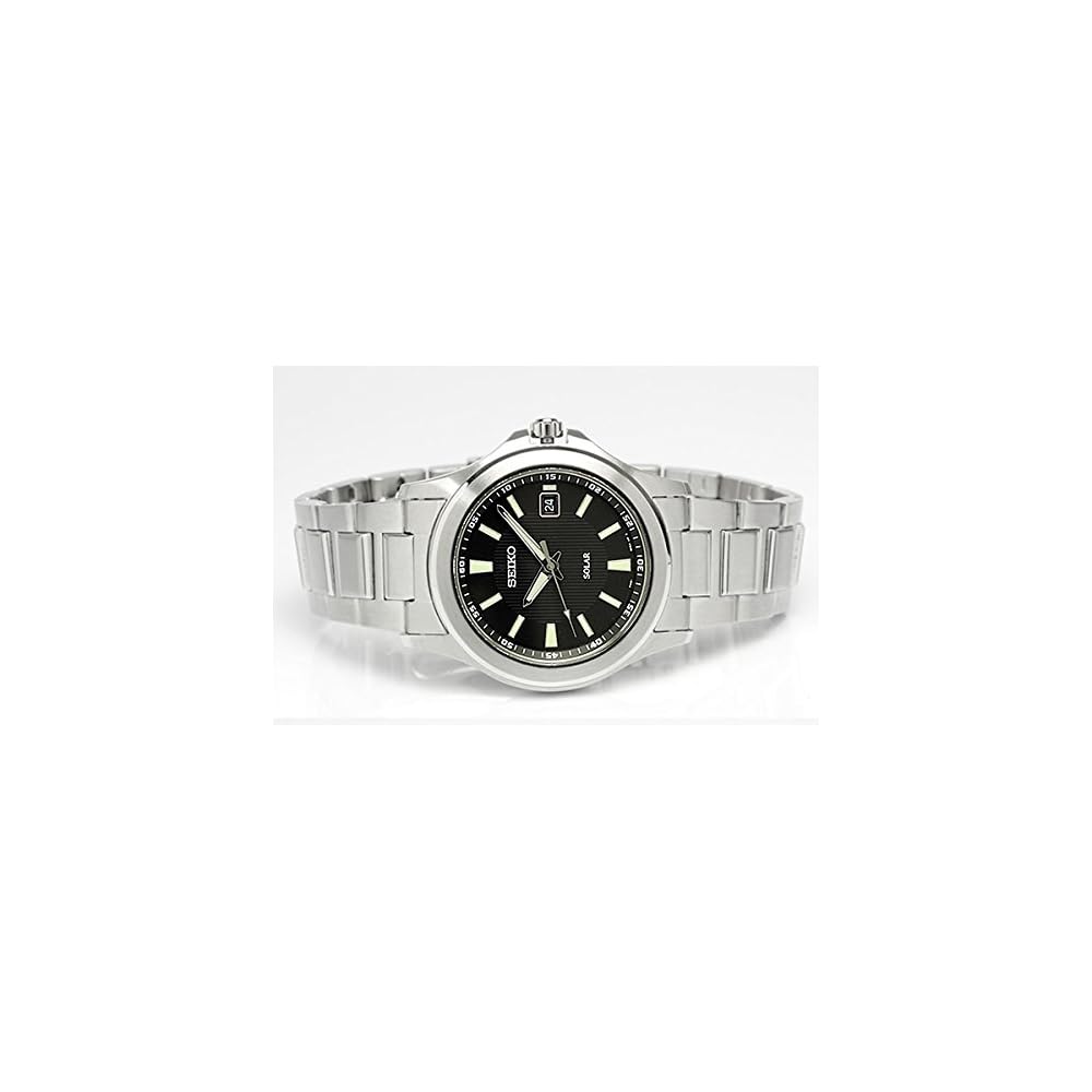 Seiko Selection SBPN067 Men's Solar Powered Watch Black Dial Stainless Steel Date Calendar